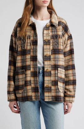 Thread & Supply Thread & Supply Fringe Plaid Shacket