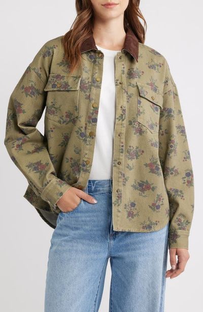 Thread & Supply Thread & Supply Leopard Print Cotton Denim Shacket