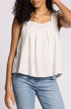 Thread & Supply Thread & Supply Lydia Pleated Linen Blend Tank