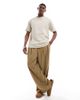 Threadbare Threadbare 220 GSM relaxed fit T-shirt with pocket in stone-Neutral - 3