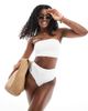 Threadbare Threadbare bandeau bikini set with high waist bottoms in white - 1