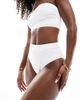 Threadbare Threadbare bandeau bikini set with high waist bottoms in white - 2