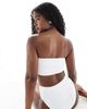 Threadbare Threadbare bandeau bikini set with high waist bottoms in white - 3
