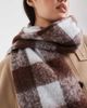 Threadbare Threadbare blanket scarf in blue and chocolate brown plaid-Multi - 2