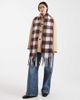 Threadbare Threadbare blanket scarf in blue and chocolate brown plaid-Multi - 3