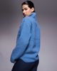Threadbare Threadbare borg 1/4 zip fleece sweater with pocket detail in blue - 4