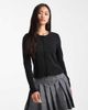 Threadbare Threadbare button-up long sleeve jersey top in black - 1