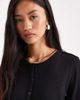 Threadbare Threadbare button-up long sleeve jersey top in black - 3