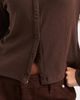 Threadbare Threadbare button up long sleeve jersey top in chocolate brown - 3