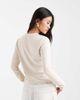Threadbare Threadbare button up long sleeve jersey top in cream-White - 2
