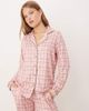 Threadbare Threadbare check print long button through pajama set in pink and green - 2