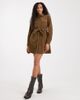 Threadbare Threadbare cord button up shirt dress in khaki-Green - 2