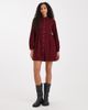Threadbare Threadbare cord shirt mini dress in fig-Red - 1