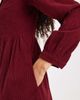 Threadbare Threadbare cord shirt mini dress in fig-Red - 3