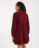 Threadbare Threadbare cord shirt mini dress in fig-Red - 4