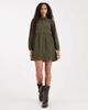 Threadbare Threadbare cord shirt mini dress in green - 1