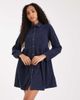 Threadbare Threadbare cord shirt mini dress in navy - 1