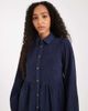 Threadbare Threadbare cord shirt mini dress in navy - 4