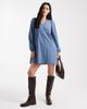 Threadbare Threadbare corduroy long sleeve mini dress in blue - 1