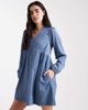 Threadbare Threadbare corduroy long sleeve mini dress in blue - 2