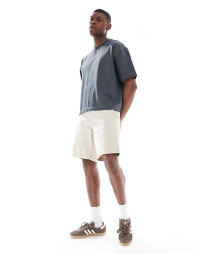 Threadbare Threadbare cotton blend chino shorts in stone-Neutral