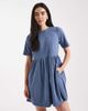 Threadbare Threadbare cotton cord short sleeve mini dress in blue - 1