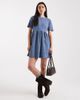 Threadbare Threadbare cotton cord short sleeve mini dress in blue - 2