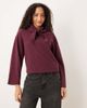 Threadbare Threadbare cotton jersey mix soft touch sweatshirt with scarf in burgundy-Red - 1