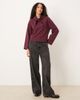 Threadbare Threadbare cotton jersey mix soft touch sweatshirt with scarf in burgundy-Red - 2