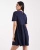 Threadbare Threadbare cotton look cord short sleeve mini dress in navy - 3