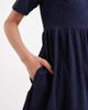 Threadbare Threadbare cotton look cord short sleeve mini dress in navy - 4