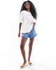 Threadbare Threadbare cotton oversized graphic T-shirt with oyster print in white - 2