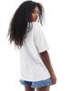 Threadbare Threadbare cotton oversized graphic T-shirt with oyster print in white - 4