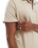 Threadbare Threadbare cotton rich polo top in beige-Neutral - 2