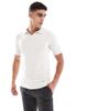 Threadbare Threadbare cotton rich polo top in ecru-White - 1