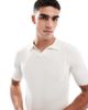 Threadbare Threadbare cotton rich polo top in ecru-White - 4