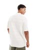 Threadbare Threadbare cotton rich textured knit button down shirt in ecru-White - 4