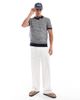 Threadbare Threadbare cotton rich textured knit polo top in navy and ecru - 3