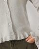 Threadbare Threadbare crew neck cardigan with ruffle hem and cuffs in gray - 4