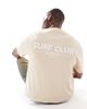Threadbare Threadbare crew neck t-shirt with surf back print in stone-Neutral - 1
