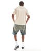 Threadbare Threadbare crew neck t-shirt with surf back print in stone-Neutral - 3