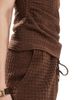 Threadbare Threadbare drawstring textured wide leg pants in brown - part of a set - 2