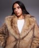 Threadbare Threadbare faux fur jacket with oversized collar in light brown - 2