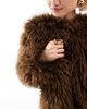 Threadbare Threadbare faux shearling fur jacket in chocolate brown - 3