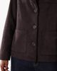 Threadbare Threadbare faux suede mid length button down jacket in chocolate brown - 3