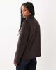 Threadbare Threadbare faux suede mid length button down jacket in chocolate brown - 4
