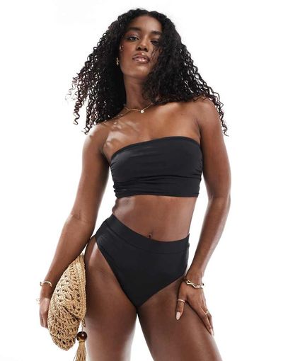 Threadbare Threadbare high waist bikini bottoms in black - part of a set