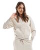Threadbare Threadbare jersey button up cardigan in oat - part of a set-Neutral - 1