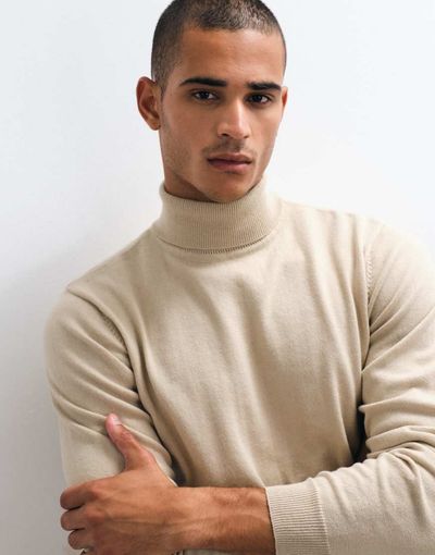 Threadbare Threadbare knit turtleneck sweater in taupe-Neutral