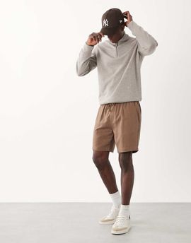 Threadbare Threadbare linen mix shorts in brown